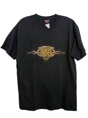 Vintage 2004 Harley Davison Rocky Mount Shirt Size Large Black Made in USA Y2K